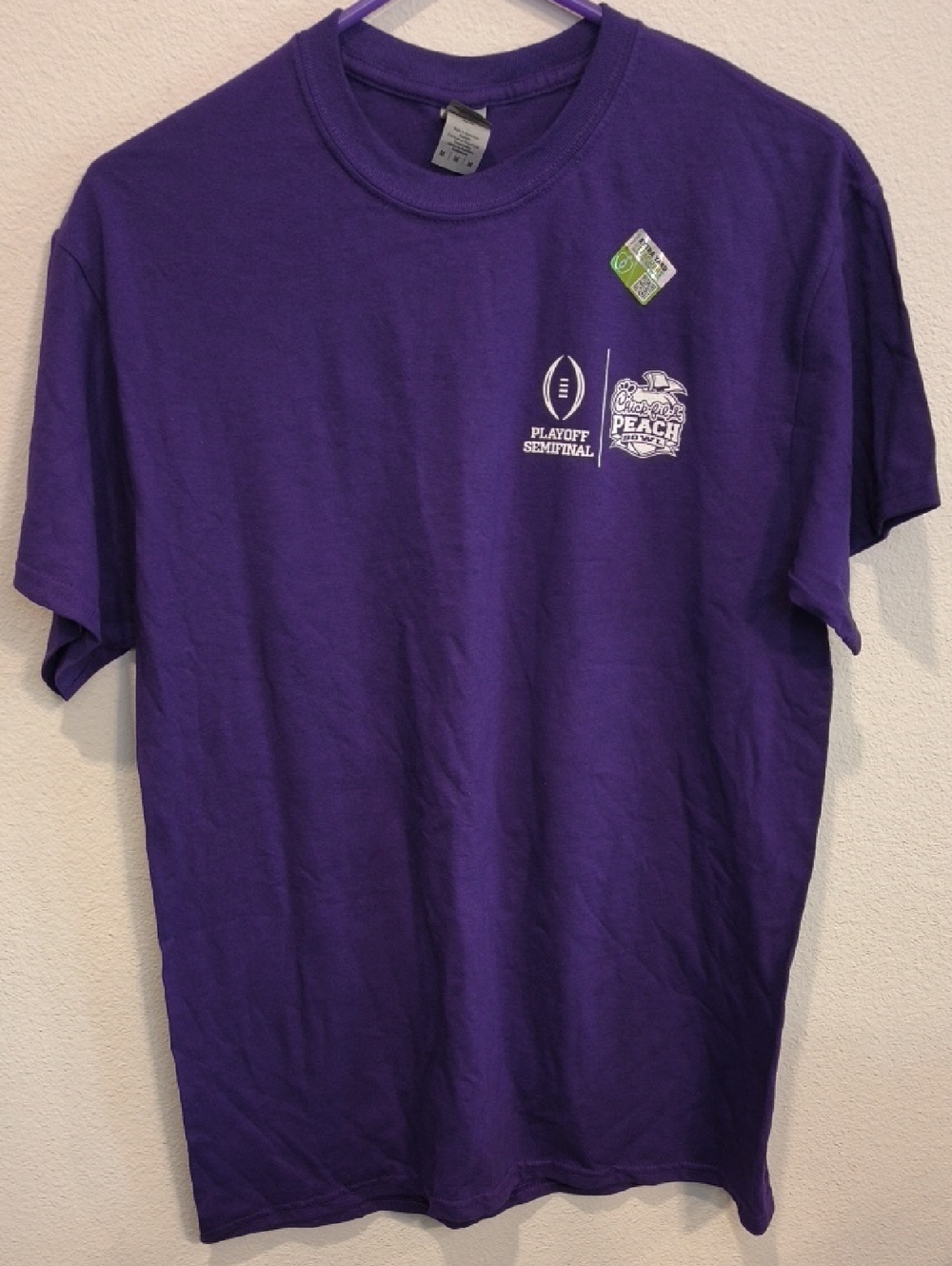 Gildan LSU Purple Playoff Semifinal Peach Bowl Tee Like New Schedule Back Medium